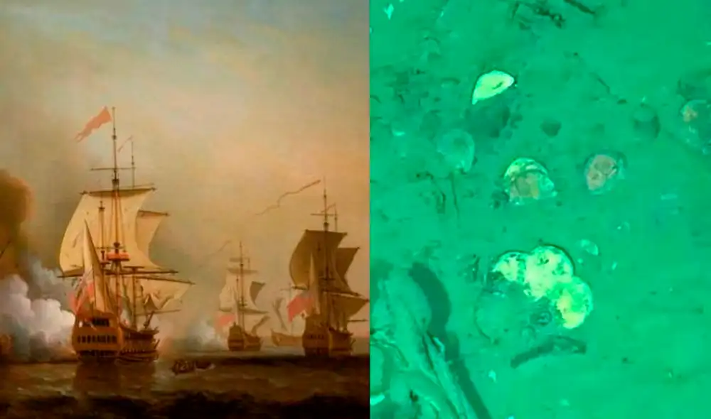 El Galeón San José se hundió en el Caribe en 1708 después de una batalla con la Marina Británica. Foto y video: Gobierno de Colombia