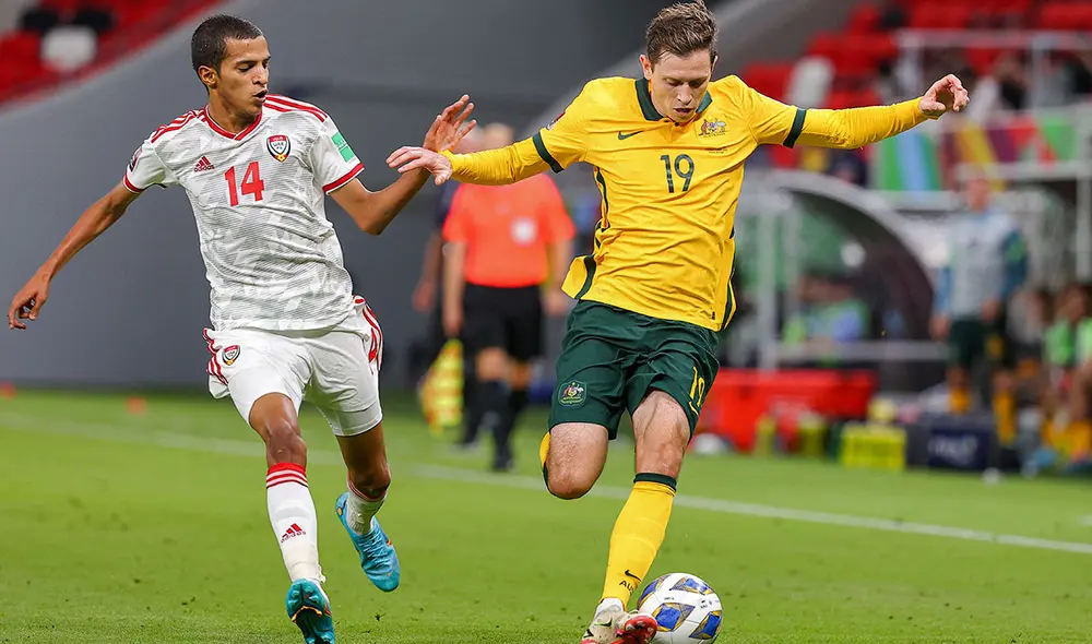 Australia y Emiratos Árabes Unidos se miden por el pase al repechaje a Qatar 2022. Foto: AFP Australia y Emiratos Árabes Unidos se miden por el pase al repechaje a Qatar 2022. Foto: AFP