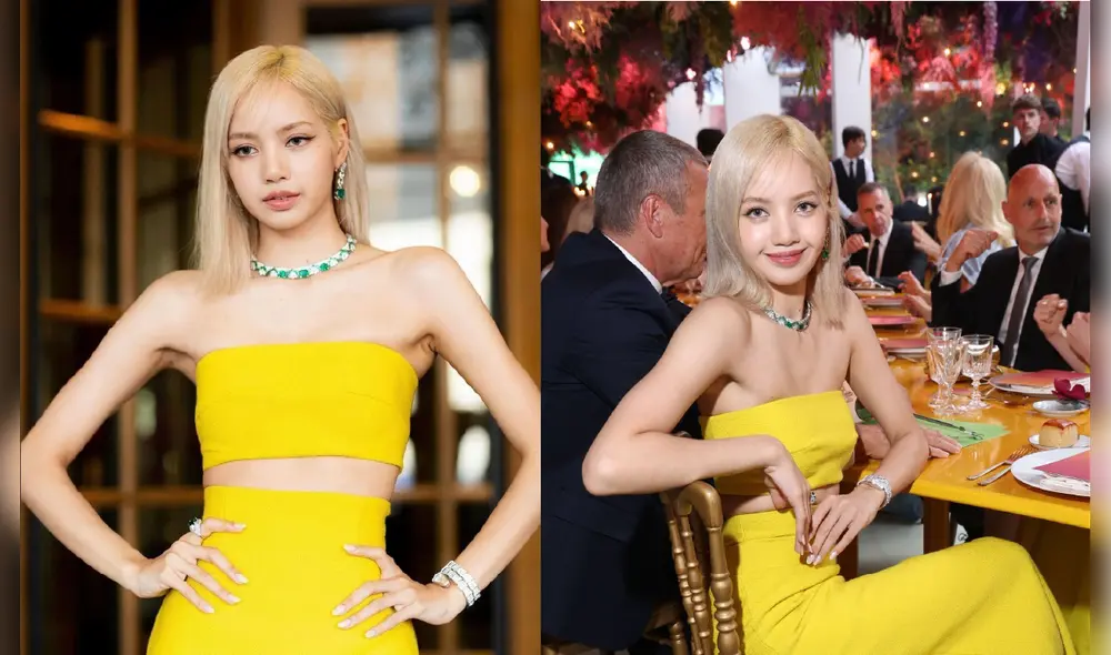 Lisa fue tendencia en Twitter luego de su participación en el evento de joyería Bvlgari. Foto: composición/ captura Twitter