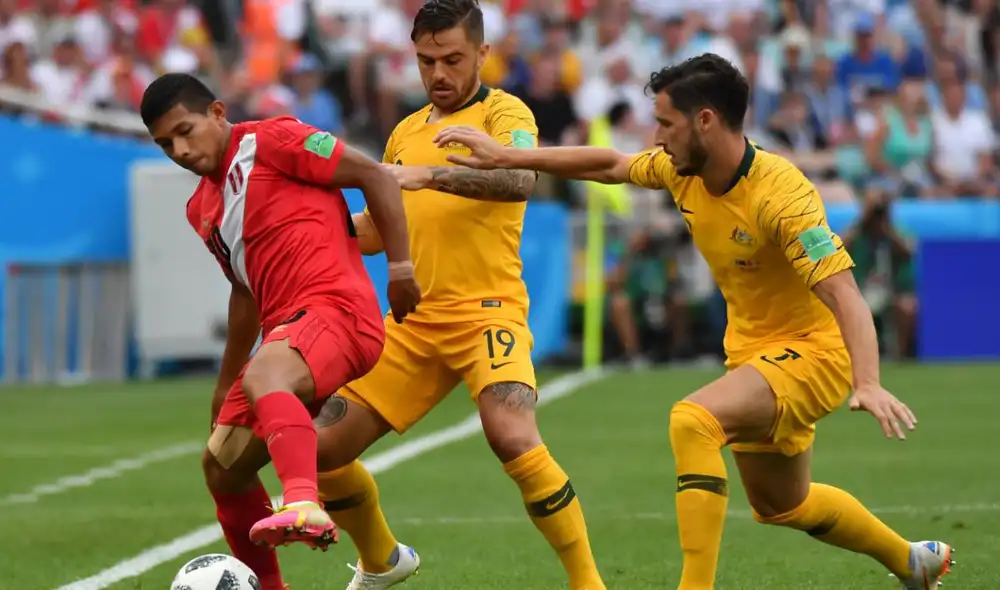Perú y Australia se enfrentaron en Rusia 2018. La Bicolor ganó 2-0. Foto: AFP