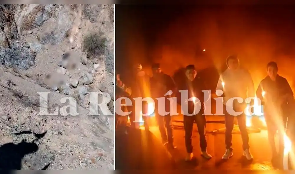 Cuerpos de víctimas se encuentran al fondo de barranco. Foto: composición/La República