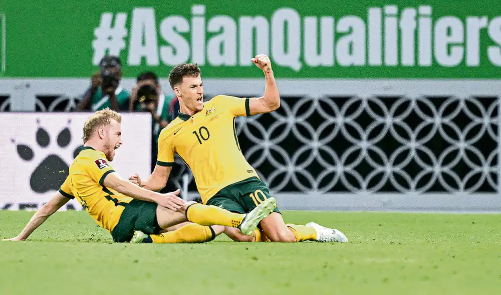 Objetivo. El único antecedente oficial entre Perú y Australia fue en el Mundial de Rusia 2018, donde la ‘Bicolor’ ganó 2-0. Carrillo y Guerrero anotaron. Foto: Football Australia