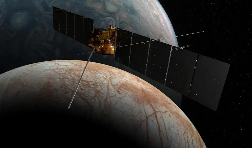 Europa Clipper averiguará si existe un océano en la luna joviana Europa y si cumple con las condiciones para albergar vida. Foto: NASA Europa Clipper averiguará si existe un océano en la luna joviana Europa y si cumple con las condiciones para albergar vida. Foto: NASA
