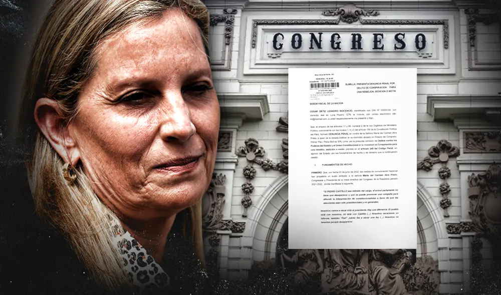 La presidenta del Congreso, María del Carmen Alva, ha sido denuncia por presunta sedición. Foto: composición de Gerson Cardoso/La República.