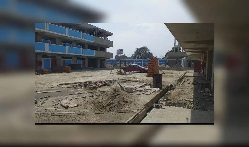 Construcción de colegio se encuentra en el 82% de avance, recien en agosto podrán volver a las aulas las alumnas. Foto: Captura Video