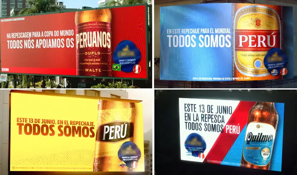 Marcas de cervezas de otros países cambiaron su logo para apoyar a la selección peruana. Foto: captura de Cerveza Cristal