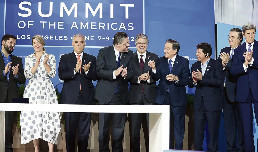 Con los CEO. Presidente Castillo se dirigió a los altos ejecutivos de grandes marcas mundiales. Foto: difusión