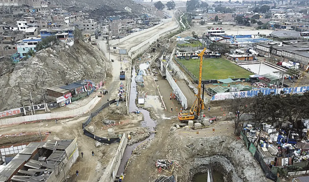 Paso lento. Así se halla el proyecto en la quebrada Huaycoloro. En cuatro años no se hizo nada y desde febrero se avanzó poco. Foto: difusión