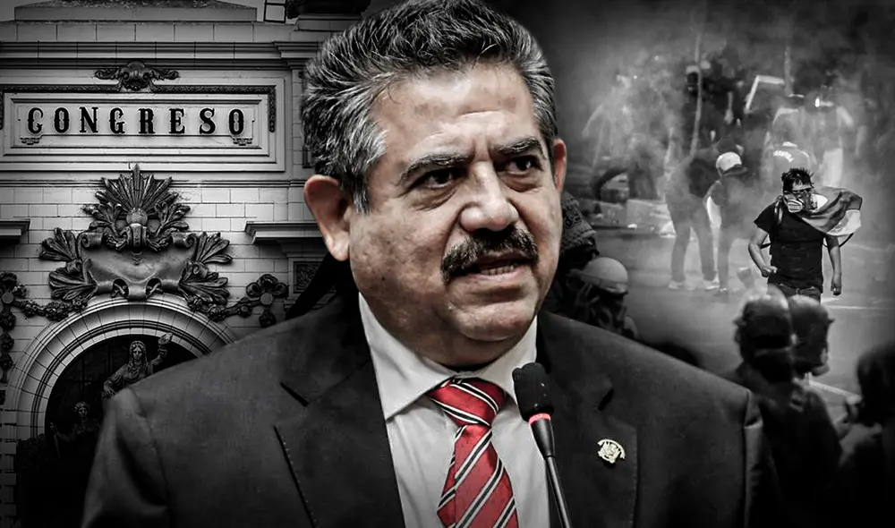 Manuel Merino es denunciado por la Fiscalía por permitir el abuso de fuerza PNP en marchas. Foto: composición de Jazmín Ceras/La República