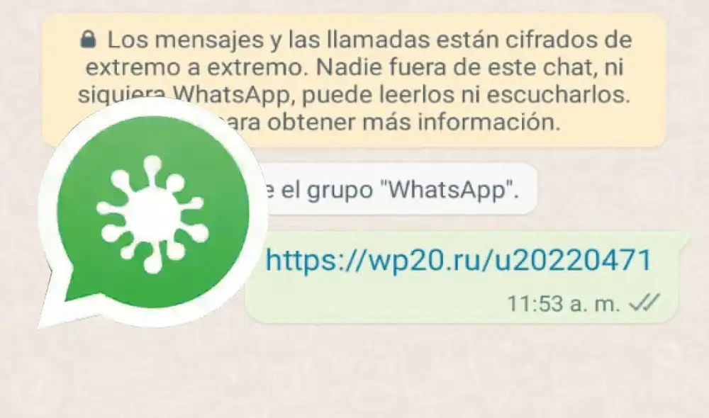 Debes estar alerta a este y otros enlaces de virus en la app. Foto: composición LR/ captura WhatsApp