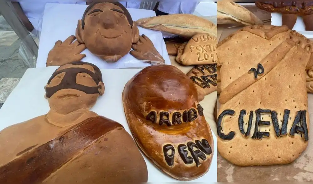 En una feria, ubicada en la plazuela Elías Aguirre, en Chiclayo, se venden panes con diseños alusivos a la selección peruana de fútbol. Crédito: Rosa Quincho/LR-Norte.