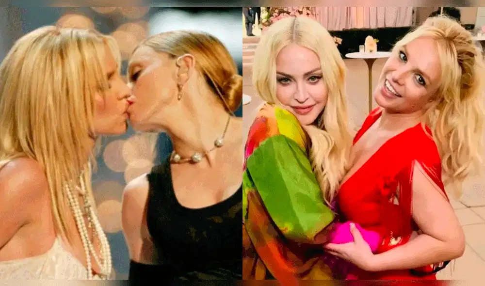Britney Spears y Madonna recrearon su beso en los MTV Video Music Awards. Foto: composición Instagram/Madonna/Youtube Britney Spears y Madonna recrearon su beso en los MTV Video Music Awards. Foto: composición Instagram/Madonna/Youtube