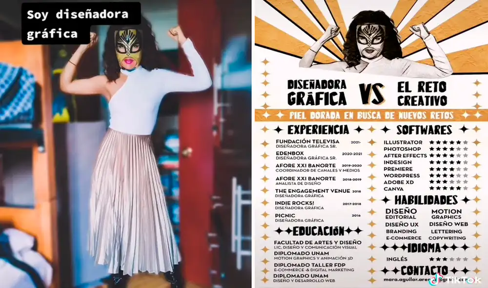 Los usuarios felicitaron a la joven por su gran creatividad y esmero. Foto: composición/ captura de TikTok Los usuarios felicitaron a la joven por su gran creatividad y esmero. Foto: composición/ captura de TikTok