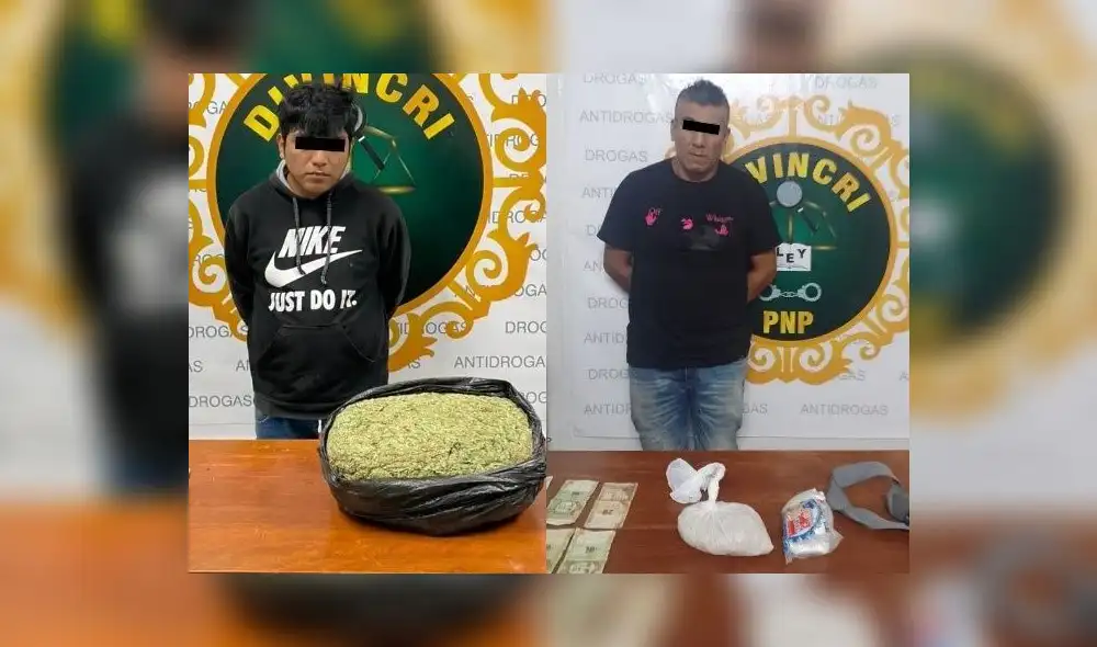 Policía los capturó cuando estaban a punto de distribuir la droga. Foto: PNP