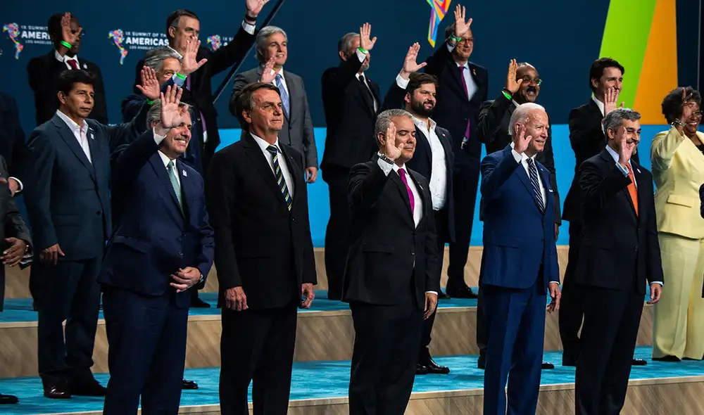 Los jefes de Estado participaron en Los Ángeles de la Cumbre de las Américas, donde la protección del medio ambiente fue un tema clave. Foto: AFP