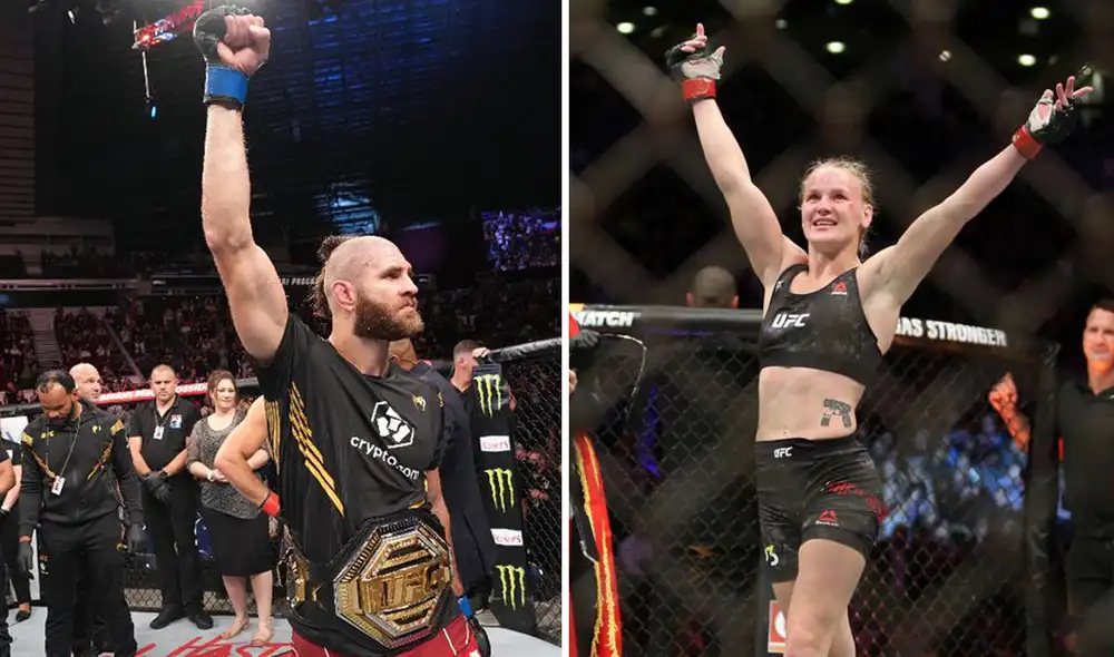 Valentina Shevchenko y Jiří Procházka cerraron la UFC 275 como campeones en peso mosca y semicompleto respectivamente.Foto: composición UFC/difusión