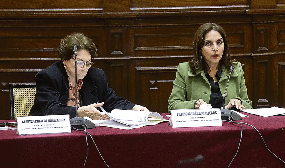 Sin reflexión. Comisión de Constitución, que conducen Juárez (presidenta) y Gladys Echaíz (vicepresidenta), apura norma con vicios de inconstitucionalidad. Foto: difusión