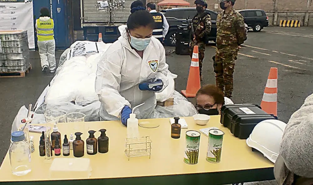 Pericias. El cargamento de cocaína fue confiscado en DP World del Callao. Iba a Holanda.