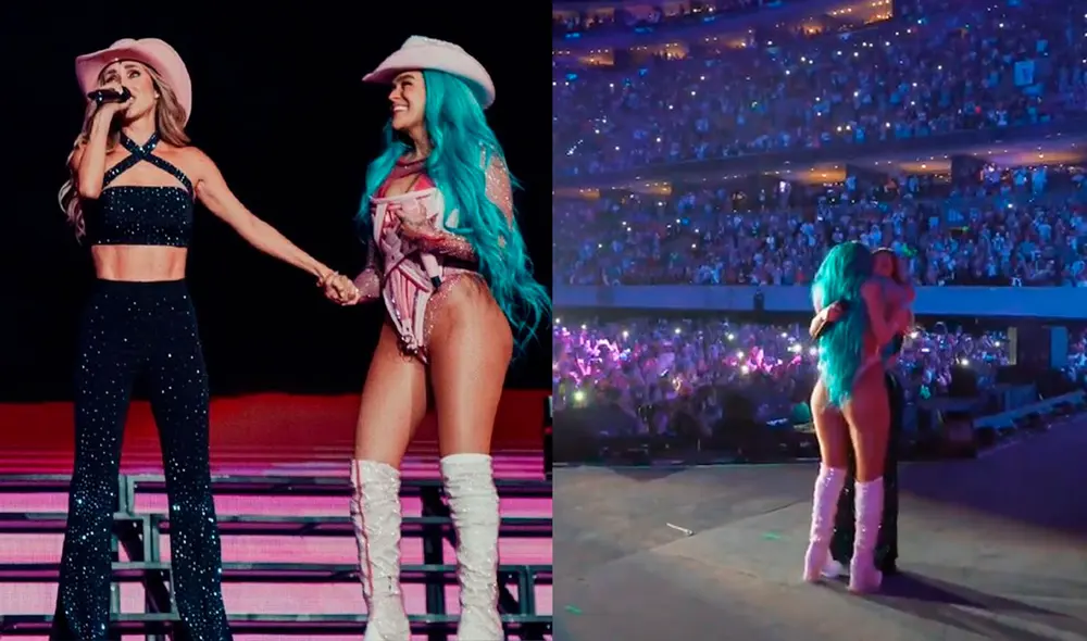 Karol G y Anahí cantaron "Sálvame" en el Arena CDMX. Foto: Instagram