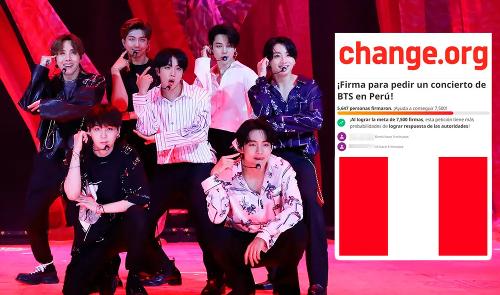 Fans de BTS harán tuiteada masiva el 14 de junio para pedir un concierto en Perú. Foto: composición BIGHIT/Change