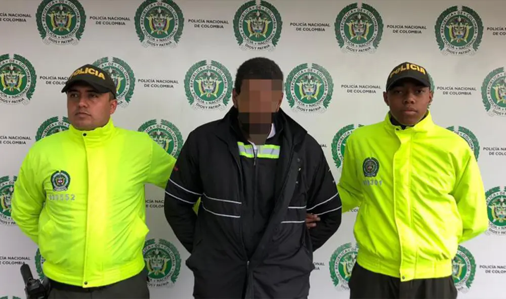 El sujeto fue capturado tras varios meses de búsqueda por haber abusado de su hijastra de 12 años. Foto: Policía Nacional de Colombia