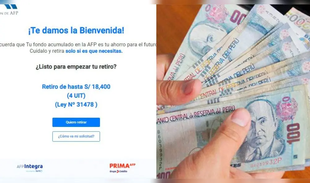 Desde HOY, 13 de junio, se puede enviar la solicitud para retirar hasta S/18.400 de la AFP. Foto: composición La República