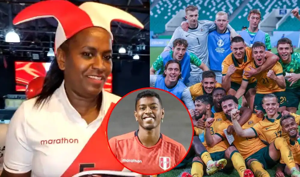 Mamá de Miguel Araujo se mostró muy esperanzada en el triunfo de Perú en Qatar. Foto: composición Mary Luz Aranda/ URPI-LR/ Socceroos/ Instagram