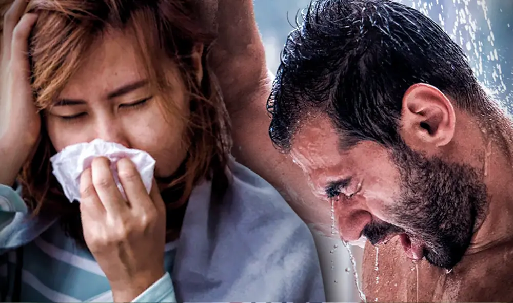 Descubre si es verdad o mito que bañarse cuando se tiene gripe o fiebre es peligroso para la salud. Foto: composición LR