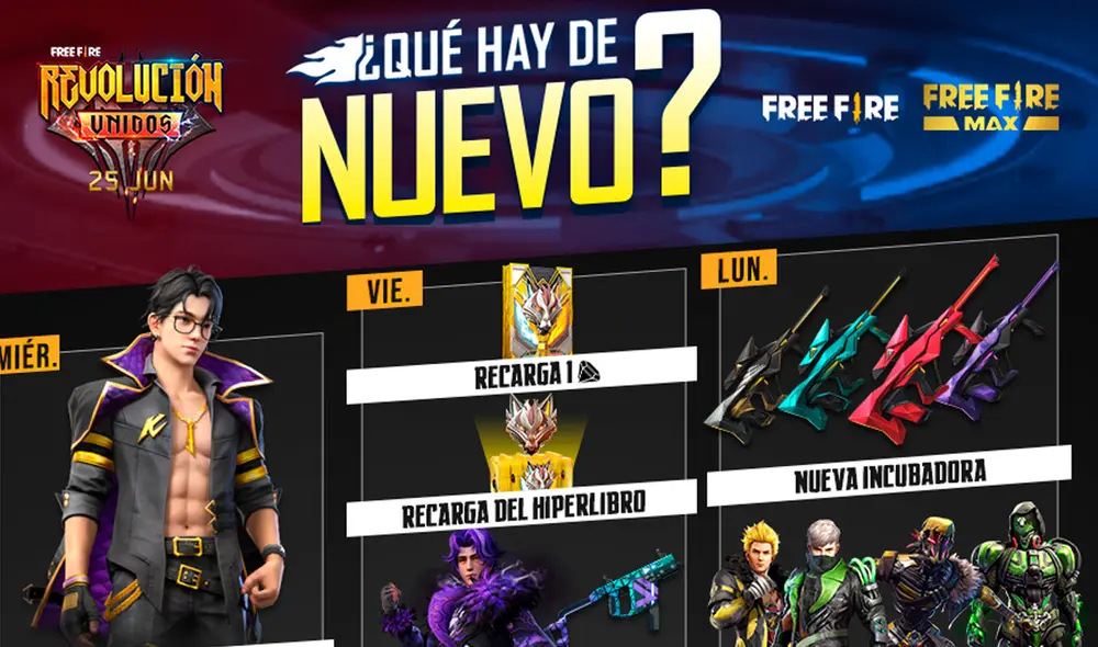 Agenda Semanal Free Fire del 15 al 21 de junio. Foto: MeriStation