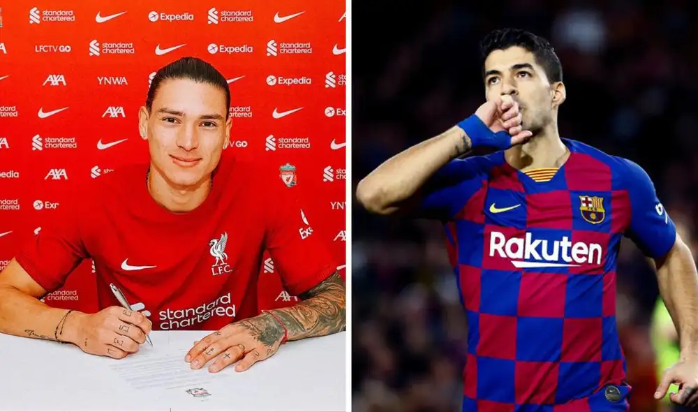 Núñez y Suárez comparten plantel en la selección uruguaya. Foto: composición/Liverpool/Barcelona.