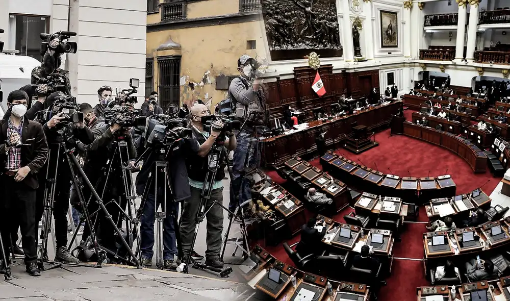 Reporteros y camarógrafos que cubren temas del Congreso a diario supera el aforo permitido. Foto: composición Jazmín Ceras Reporteros y camarógrafos que cubren temas del Congreso a diario supera el aforo permitido. Foto: composición Jazmín Ceras