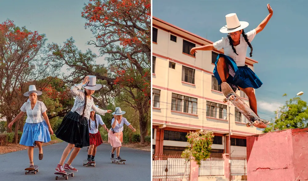 “Patinar es sentirnos libres”, coinciden las jóvenes bolivianas que practican el skateboarding. Foto: National Geographic