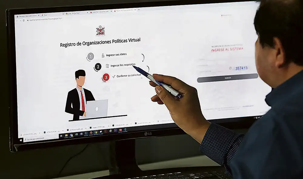 Acciones. Ayer hubo varias acusaciones de fallas técnicas, lo que el JNE negó. Finalmente, decidió otorgar un nuevo plazo. Foto: Andina