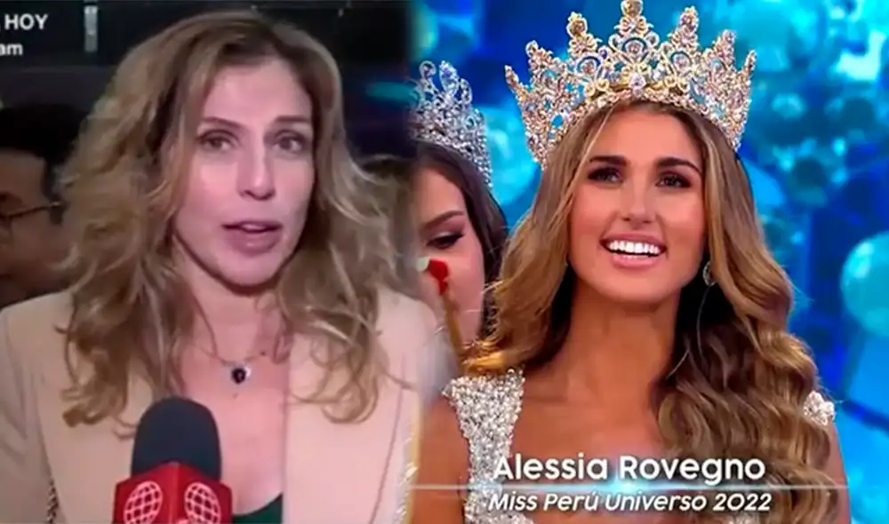 Bárbara Cayo se evidenció muy sorprendida por el nombramiento de su hija Alessia Rovegno. Foto: composición LR/captura América TV