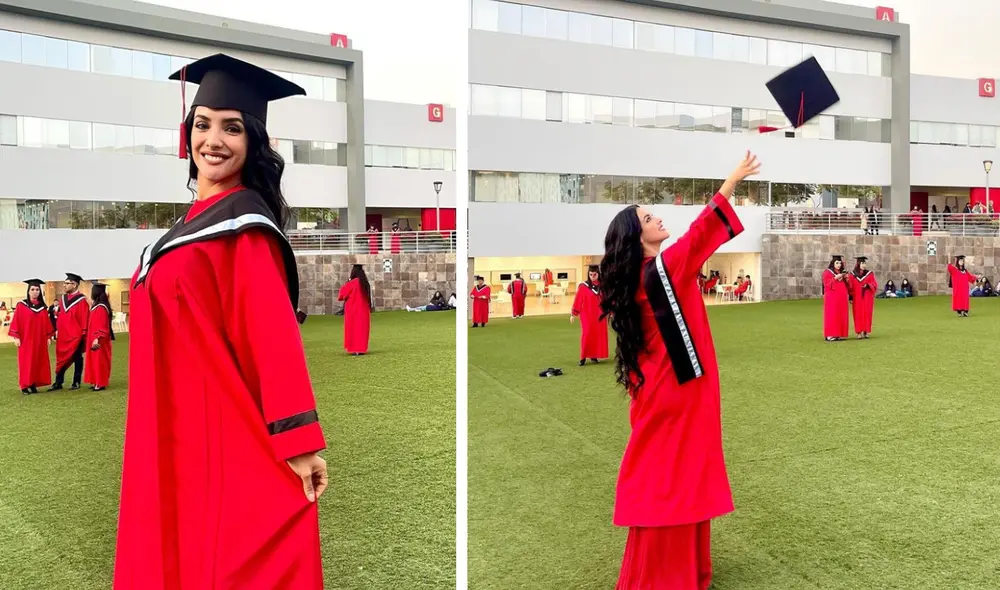 Rosángela Espinoza celebra su graduación. Foto: Instagram
