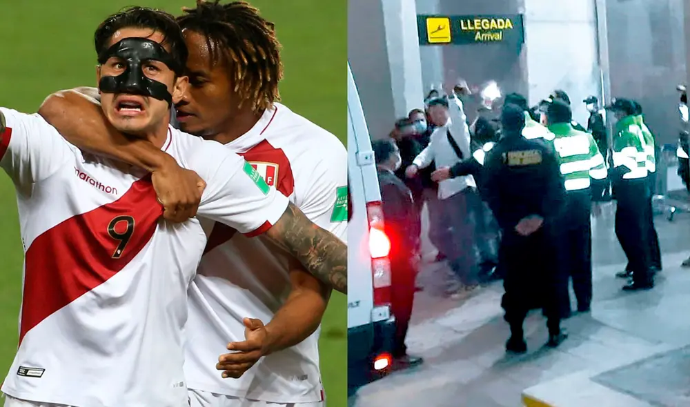 Llegó. Lapadula saludó a hinchas en aeropuerto. Foto: EFE/ Luis Álvarez- La República