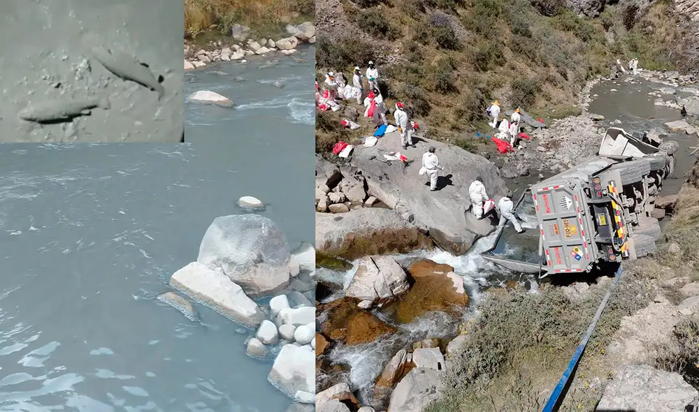 Derrame de zinc se dio en el río Chillón. Foto: composición LR Derrame de zinc se dio en el río Chillón. Foto: composición LR