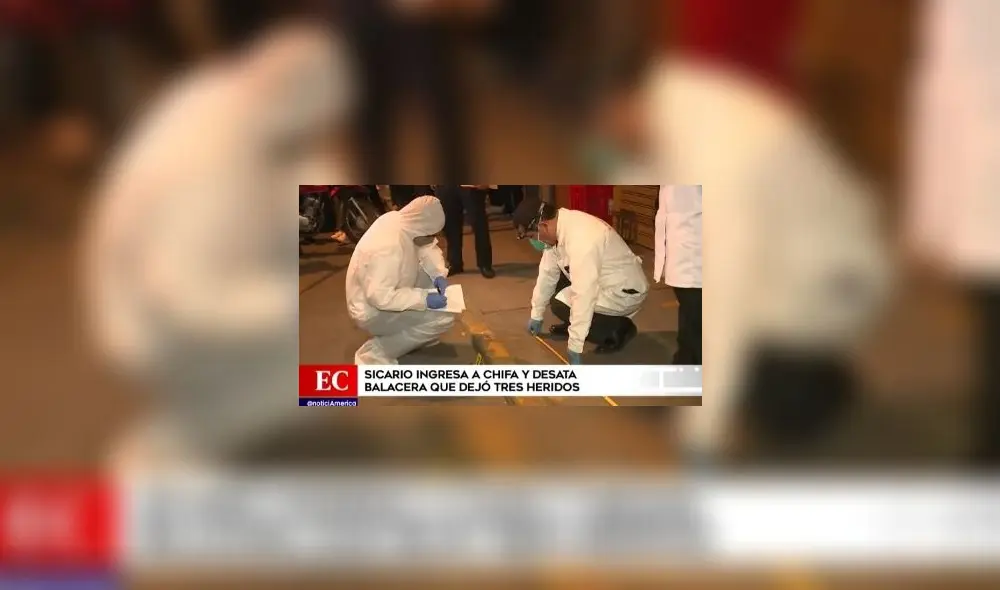 Los videos de las cámaras de seguridad del establecimiento captaron el ingreso y la fuga de los sicarios. Foto: Captura de América Noticias.