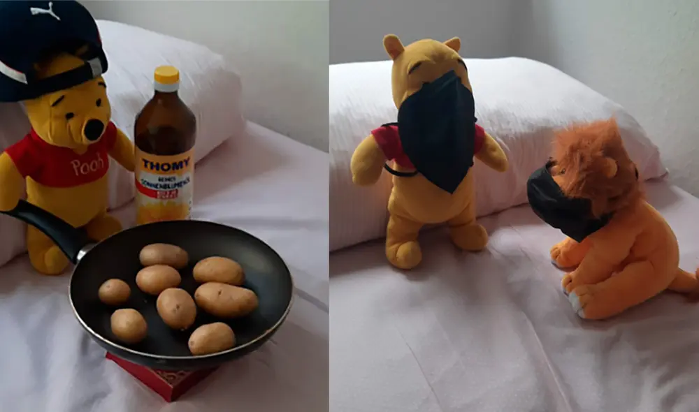 Los muñecos fueron usados en divertidas situaciones para hacer reír a una joven. Foto: captura de Twitter Los muñecos fueron usados en divertidas situaciones para hacer reír a una joven. Foto: captura de Twitter