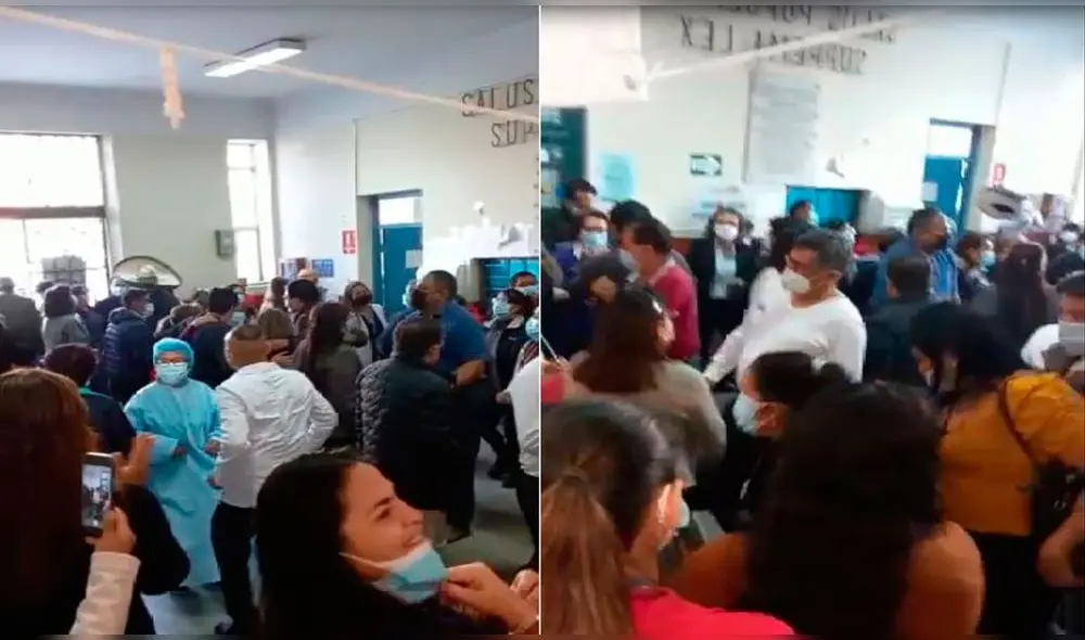 Personal de salud fue grabado en plena celebración por el Día de Padre. Foto: captura de video Personal de salud fue grabado en plena celebración por el Día de Padre. Foto: captura de video