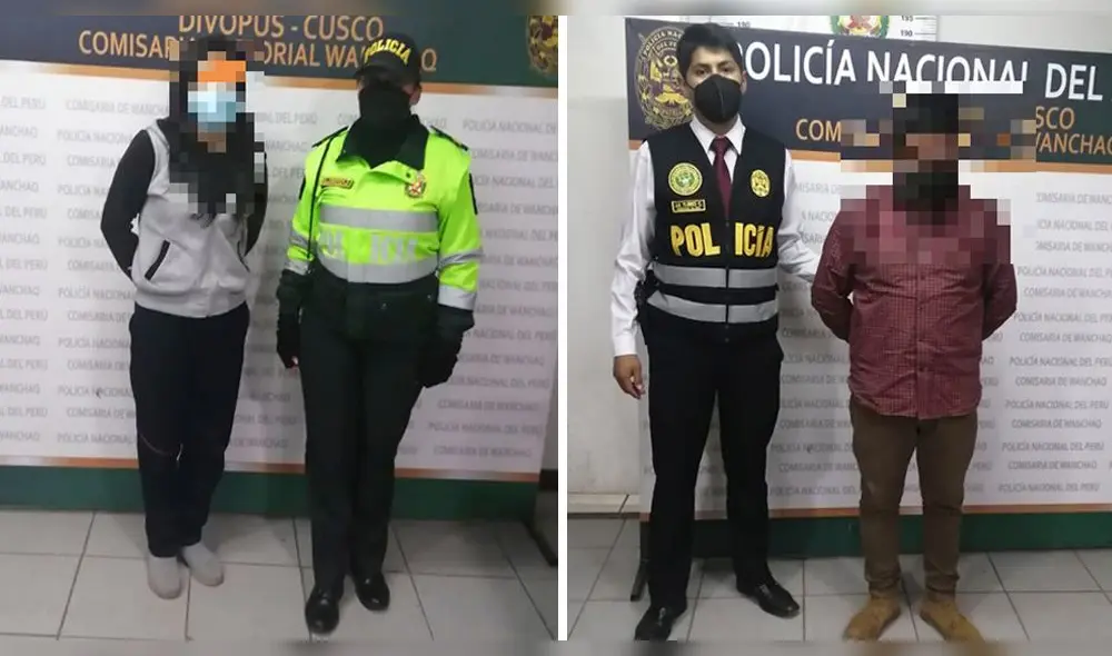 Cusco. Detenidos serían procesados por delito de trata de personas. Foto: PNP