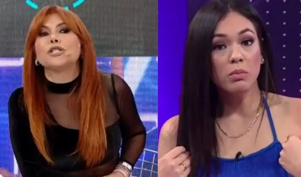 Según Magaly Medina, Jazmín Pinedo tenía similitud con una "muñeca ventrílocua". Foto: composición LR/ captura de ATV/ captura de América TV Según Magaly Medina, Jazmín Pinedo tenía similitud con una "muñeca ventrílocua". Foto: composición LR/ captura de ATV/ captura de América TV