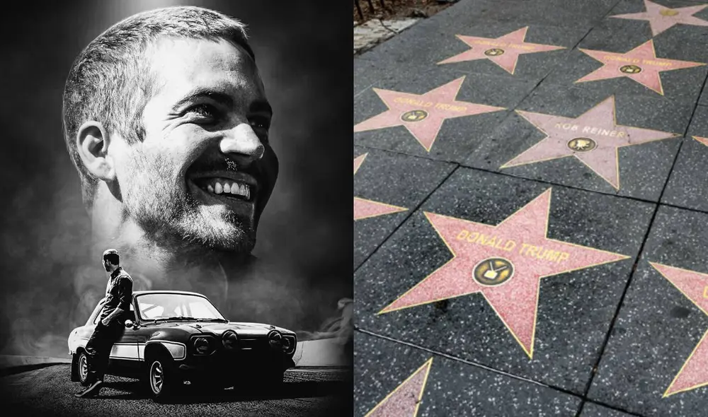 Paul Walker recibirá una estrella póstuma en el Paseo de la Fama de Hollywood en 2023, año en el que se cumplen 10 años de su fallecimiento. Foto: composición/ AFP/ Twitter