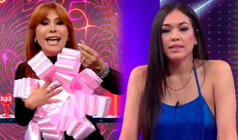 Magaly Medina admitió que el moño rosado le quedaba bien; no obstante, el accesorio "no dejaba lucir su trabajada figura". Foto: composición LR/ATV/América TV Magaly Medina admitió que el moño rosado le quedaba bien; no obstante, el accesorio "no dejaba lucir su trabajada figura". Foto: composición LR/ATV/América TV