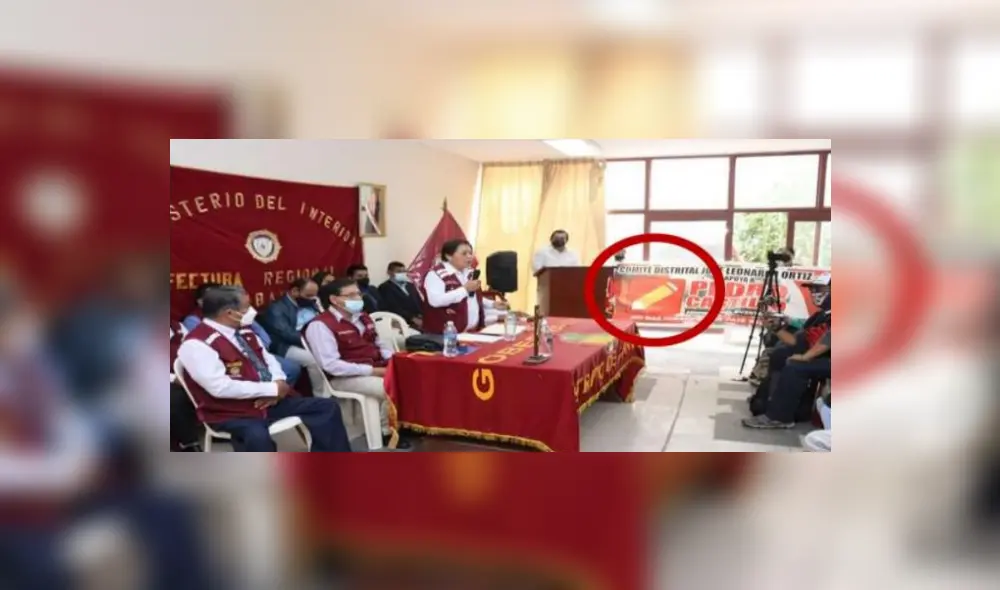 La prefecta Luis Verona usó la banderola de Perú Libre en un evento en Lambayeque. Foto: Facebook