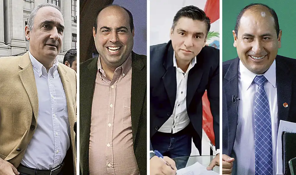 Aspirantes. Somos Callao no concretó inscripción de Kouri; lista de Spadaro está declarada improcedente; Valencia queda excluido por el Partido Morado, y Arce espera revertir en el JNE. Foto: composición La República