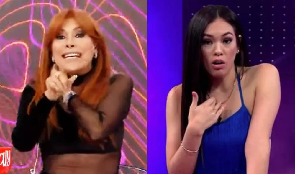 Magaly Medina indignada con las declaraciones de Jazmín Pinedo sobre su hijo. Foto: composición/ captura de ATV/ captura de América TV