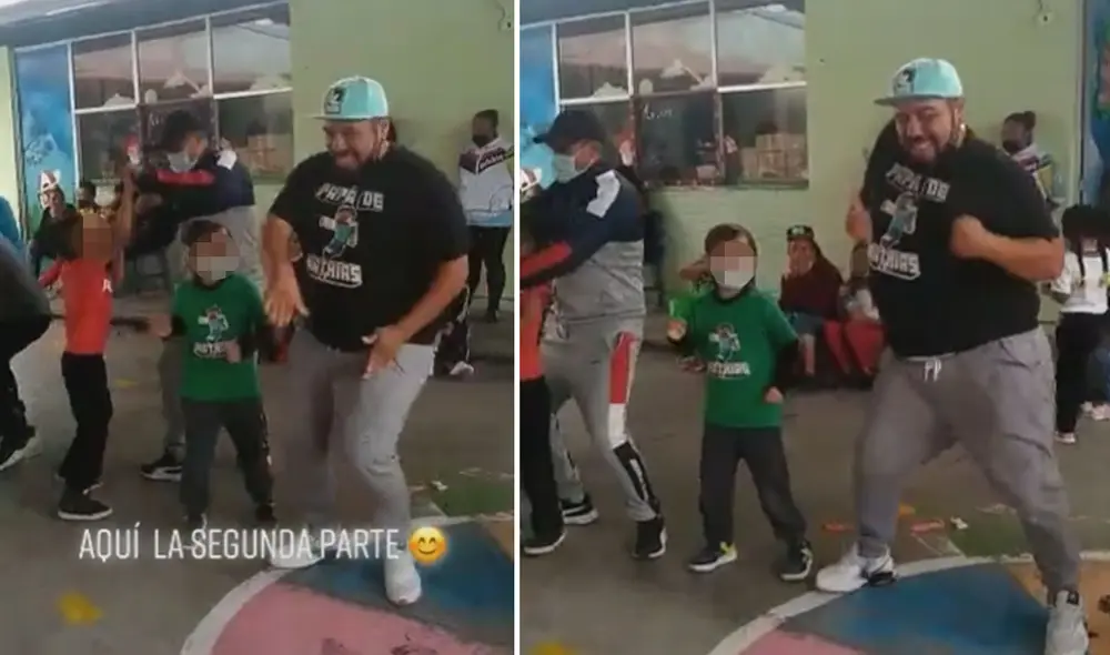 Miles de usuarios halagaron el entusiasmo de este padre de familia para bailar con su hijo. Foto: captura de TikTok