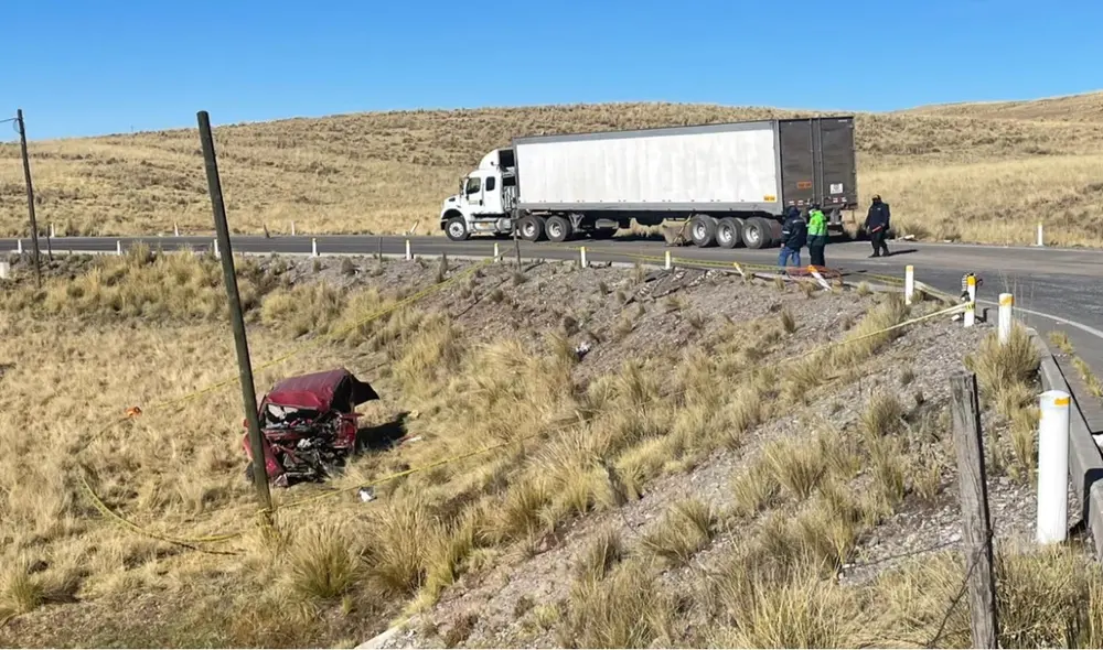Accidente de tránsito en la carretera Espinar-Sicuani. Foto: Cortesía de Radio Salkantay