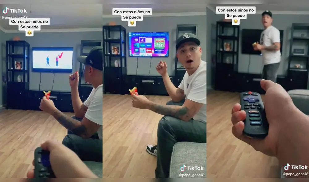 Joven quedó sorprendido al ver que su televisor tenía supuesto control de voz. Foto: composición/ @soypepo18/TikTok
